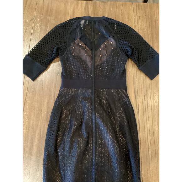 Anthropologie Beguile Byron Lars Mona Black Lace Button Front knit midi Dress 0 - Picture 3 of 12